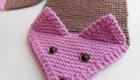 Szalik dziecięcy w kształcie lisa z drutami Dziergany szalik na drutach dla dziewczynki lisa