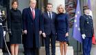 Donald and melania trump met emmanuelle and brigitte macron in france lifted his skirt and ran away